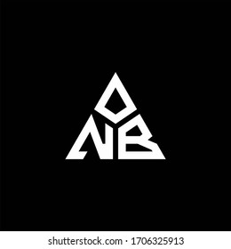 NB monogram logo with 3 pieces shape isolated on triangle design template