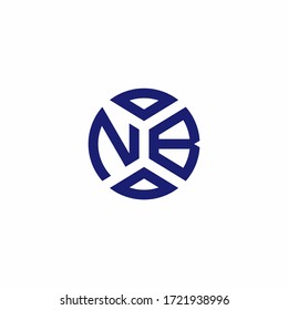 NB-Monogramm-Logo mit abstrakten Formen in modernen Designvorlagen