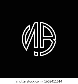 Plantilla de diseño de esquema de estilo de banda de círculo del logotipo de NB