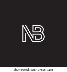 NB monogram logo with inline accent - black white