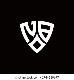 NB monogram logo with modern shield style design template isolated on black background