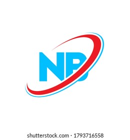 Diseño del logotipo de la letra N B de NB. Letra inicial del logotipo monograma en mayúsculas del círculo de NB enlazado rojo y azul. Logo de NB, diseño de N B. nb, n b	