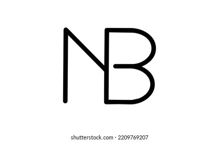 NB N B Letter Logo Design in White Colors. 