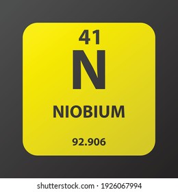 Nb Niobium Transition metal Chemical Element vector illustration diagram, with atomic number and mass. Simple gradient flat design for education, lab, science class.
