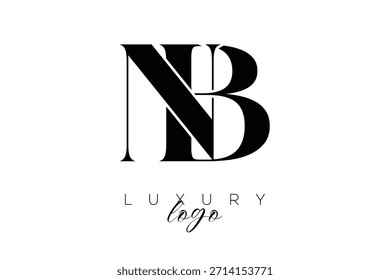 NB Serif Letter Monogramm Typografie Logo für elegante Premium-Branding-Identität