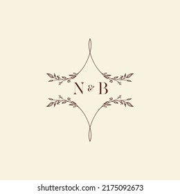 NB wedding initial logo letters in high quality professional design that will print well across any print media