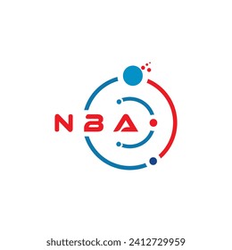 NBA letter technology logo design on white background. NBA creative initials letter IT logo concept. NBA  letter design