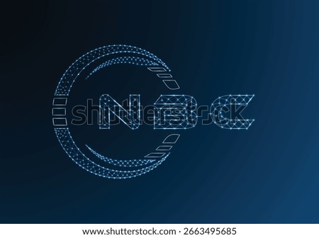 NBC low poly letter logo vector design. NBC lower poly logo design. Low poly logo.