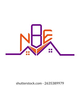 NBE Real State logo design, NBE simple and modern logo. NBE luxurious alphabet design  