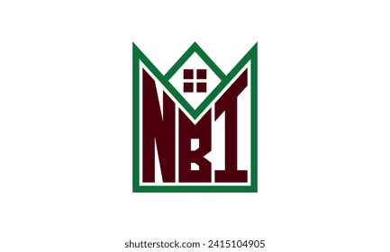 NBI initial letter real estate builders logo design vector. construction ,housing, home marker, property, building, apartment, flat, compartment, business, corporate, house rent, rental, commercial 