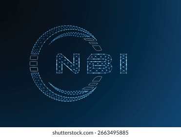 Diseño de Vector de logotipo de letra poli baja del NBI. Diseño de logotipo de poliéster inferior del NBI. Logotipo de poliéster bajo.