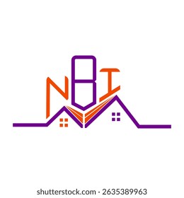NBI Real State logo design, NBI simple and modern logo. NBI luxurious alphabet design  