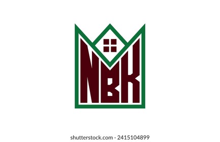 NBK initial letter real estate builders logo design vector. construction ,housing, home marker, property, building, apartment, flat, compartment, business, corporate, house rent, rental, commercial 
