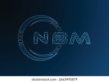 Diseño de Vector de logotipo de letra polivinílica baja NBM. Diseño de logotipo de poliéster inferior de NBM. Logotipo de poliéster bajo.