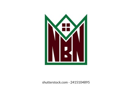NBN initial letter real estate builders logo design vector. construction ,housing, home marker, property, building, apartment, flat, compartment, business, corporate, house rent, rental, commercial 