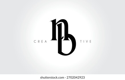 NBnb Elegant Serif Monogram Logo – Luxury Lowercase Typographic Lettermark for Modern Branding