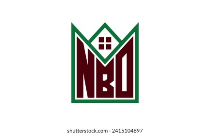NBO initial letter real estate builders logo design vector. construction ,housing, home marker, property, building, apartment, flat, compartment, business, corporate, house rent, rental, commercial 