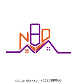 NBO Real State logo design, NBO simple and modern logo. NBO luxurious alphabet design  