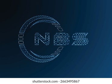 NBS low poly letter logo vector design. NBS lower poly logo design. Low poly logo.