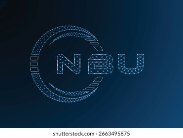 NBU Low-Poly-Buchstaben-Logo, Vektordesign. NBU-Logo-Design mit unterem Poly. Low-Poly-Logo