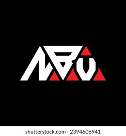NBV triangle letter logo design with triangle shape. NBV triangle logo design monogram. NBV triangle vector logo template with red color. NBV triangular logo Simple, Elegant, and Luxurious design.
