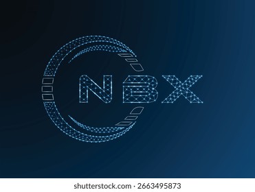 Diseño de Vector de logotipo de letra polivinílica baja NBX. Diseño de logotipo de poliéster inferior NBX. Logotipo de poliéster bajo.
