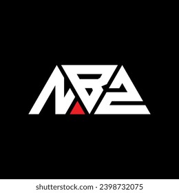 NBZ triangle letter logo design with triangle shape. NBZ triangle logo design monogram. NBZ triangle vector logo template with red color. NBZ triangular logo Simple, Elegant, and Luxurious design.