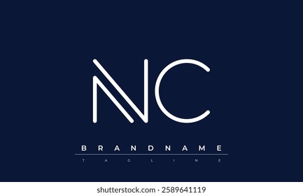 NC Abstract letter logo. This logo icon incorporate with abstract shape in the creative way