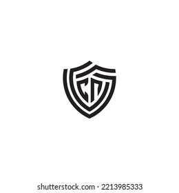 NC abstract line shield concept in high quality professional design that will print well across any print media