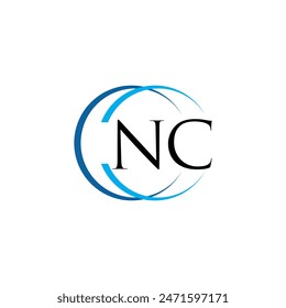 Diseño de logotipo de monograma abstracto NC. NC iniciales creativas letra logo concepto. Diseño de letra de Vector NC.
