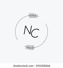 NC Beauty vector initial logo, handwriting logo of initial signature