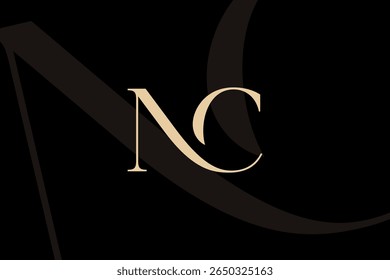 NC or CN letter logo icon design. Classic style luxury initials monogram.
