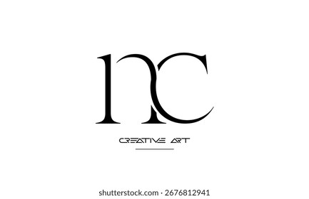 NC, CN, N, C letras abstractas logo monograma
