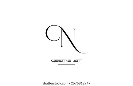 NC, CN, N, C letras abstractas logo monograma