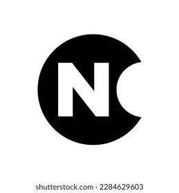 NC company name initial letters icon. CN typography fictional logo.