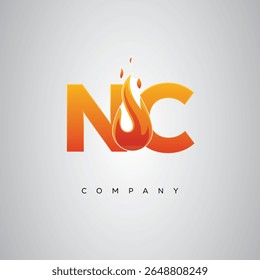 NC Creative Fire Letter Logo Design