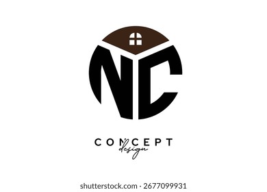 NC Creative Real Estate Monogram Logo Concept Design em forma de círculo