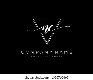 NC handwriting initial  logo vector