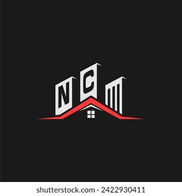 Vector de diseño del logotipo de la casa de la construcción inicial de NC