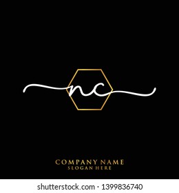 NC Initial handwriting logo template