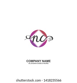 NC Initial handwriting logo vector