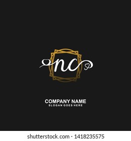 NC Initial handwriting logo vector