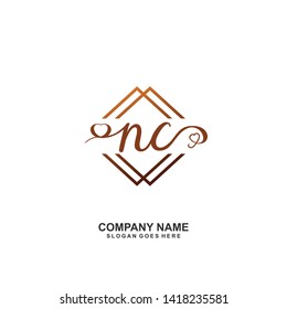 NC Initial handwriting logo vector