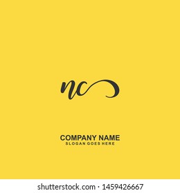 NC Initial handwriting logo vector