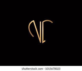 NC initial heart shape gold colored logo