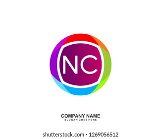 NC Initial letter geometric logo vector