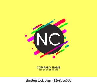 NC Initial letter geometric logo vector