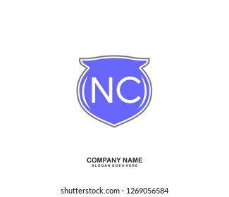 NC Initial letter geometric logo vector