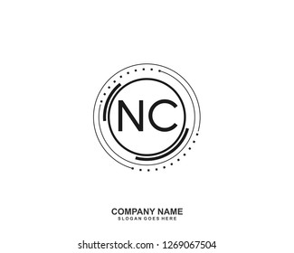 NC Initial letter geometric logo vector