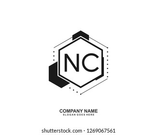 NC Initial letter geometric logo vector